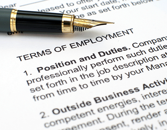 terms of employment contract for permanent job